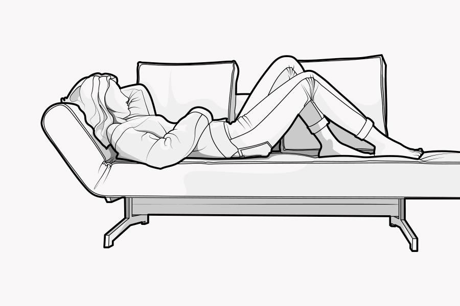 Illustration of woman lying on a sofa